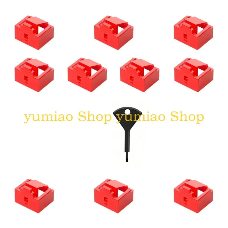 587B 10Pcs PP Plastic RJ45 Port Seal Covers With Toolless Installation And
