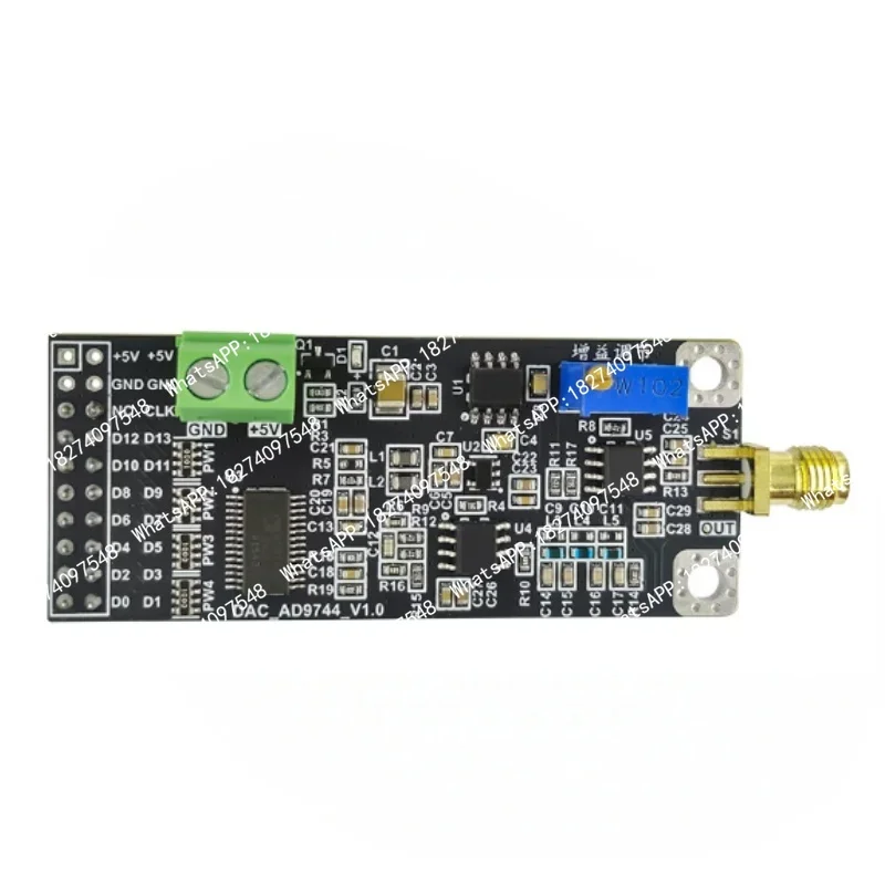 The AD9744 14-bit high-speed DAC digital-to-analog converter waveform generator module has a 210M parallel sampling rate