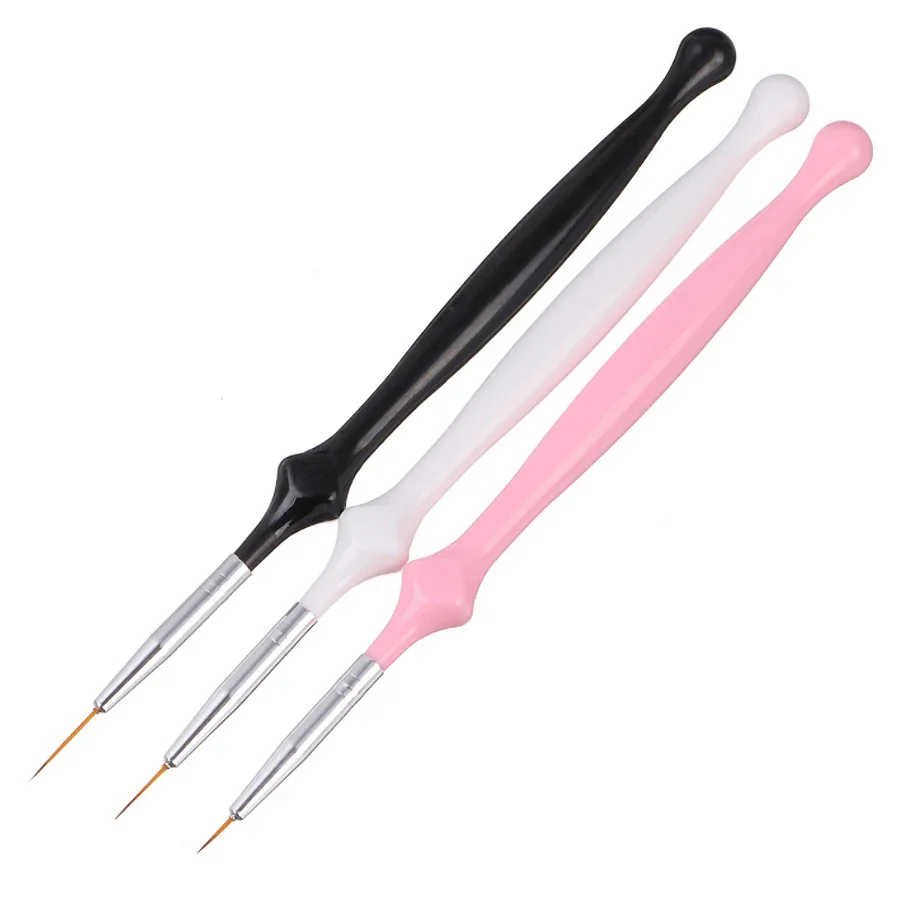 Juego de pinceles para decoración de uñas, pincel de dibujo de detalles finos con mango en forma de calabaza para diseño de uñas acrílicas y de gel, 3 uds.