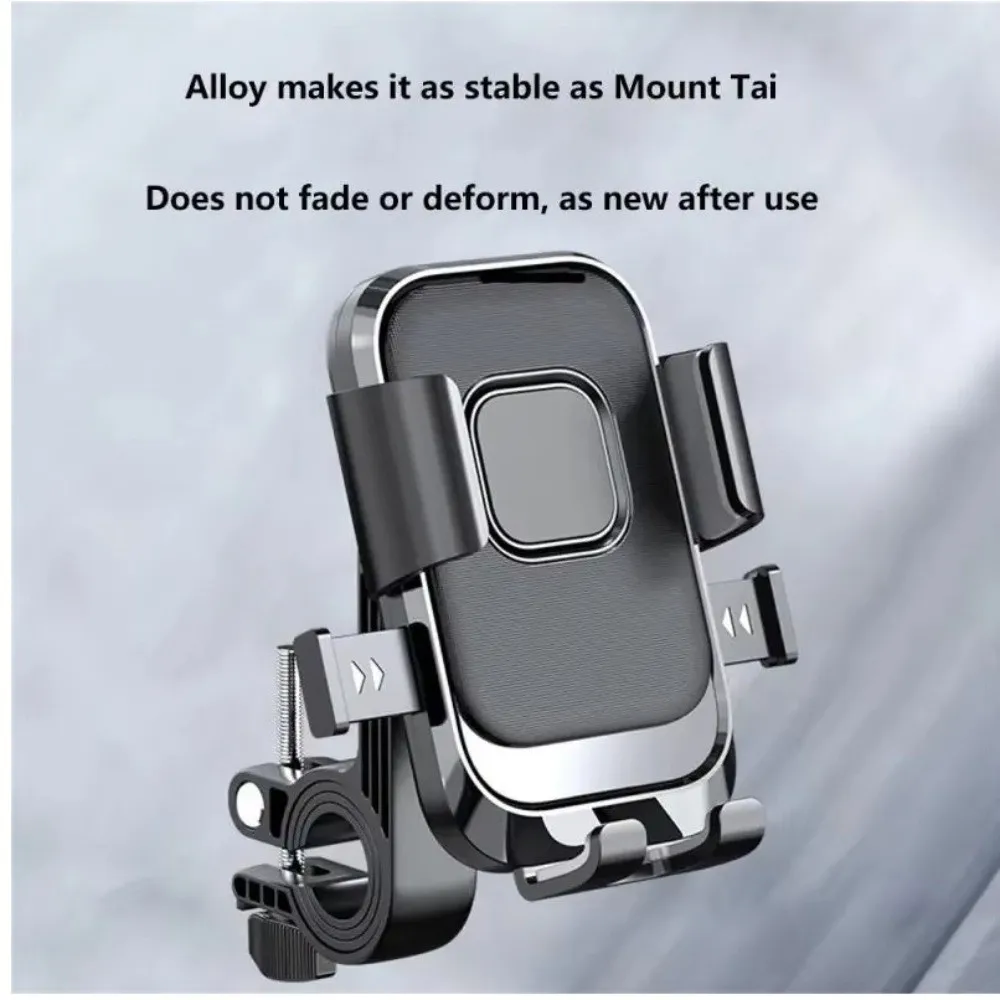 360° Rotatable Bike Phone Holder Shockproof Universal Navigation Bracket One Hand Operation Free Rotation Handlebar Stand