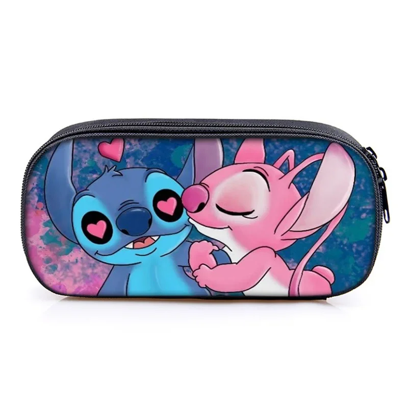 Disney Stitch Cute Interlayer Printed Pencil Case Student Cartoon Pencil Case Convenient And Practical For Children Kawaii Gifts