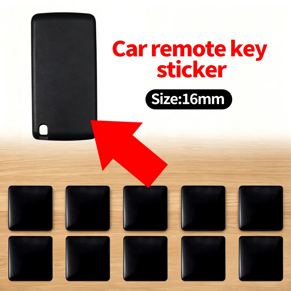 16MM Car Key Square Logo Sticker Decal Label for Peugeot Car Remote Control Key Fob Shell Replacement Emblem for DIY Accessories