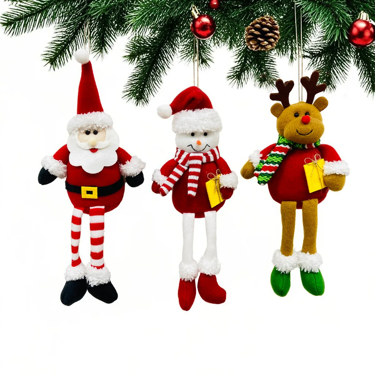 Merry Christmas Hanging Ornaments Lovely Plush Doll Santa Claus Snowman  Reindeer Pendant Xmas Tree DIY Decoration 2026 New Year - Image 6