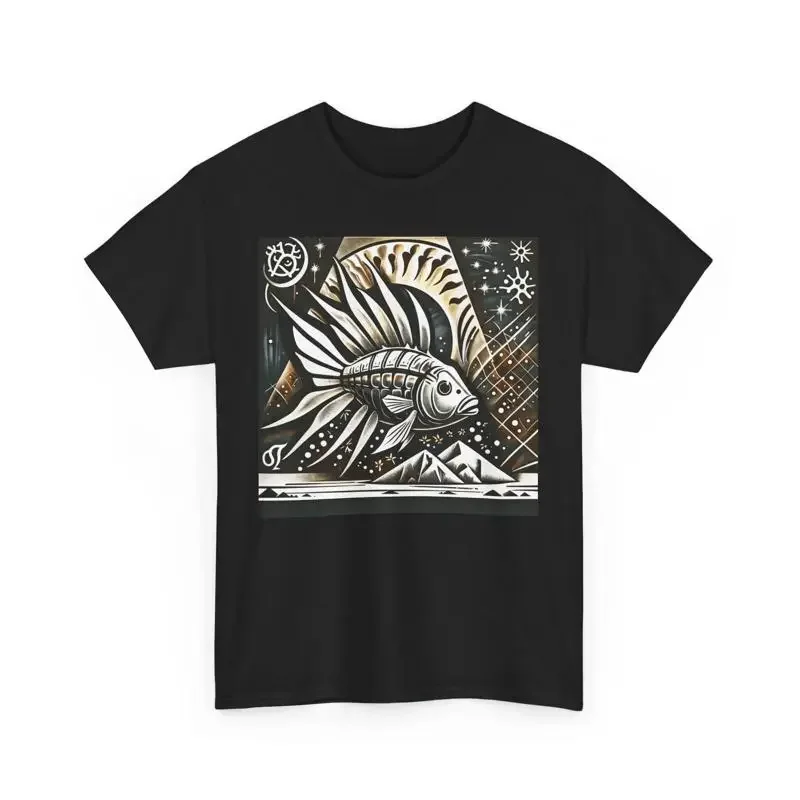 Artistic Fish Design Unisex Tee, Casual Wear, Gift for Nature Lovers, Unique