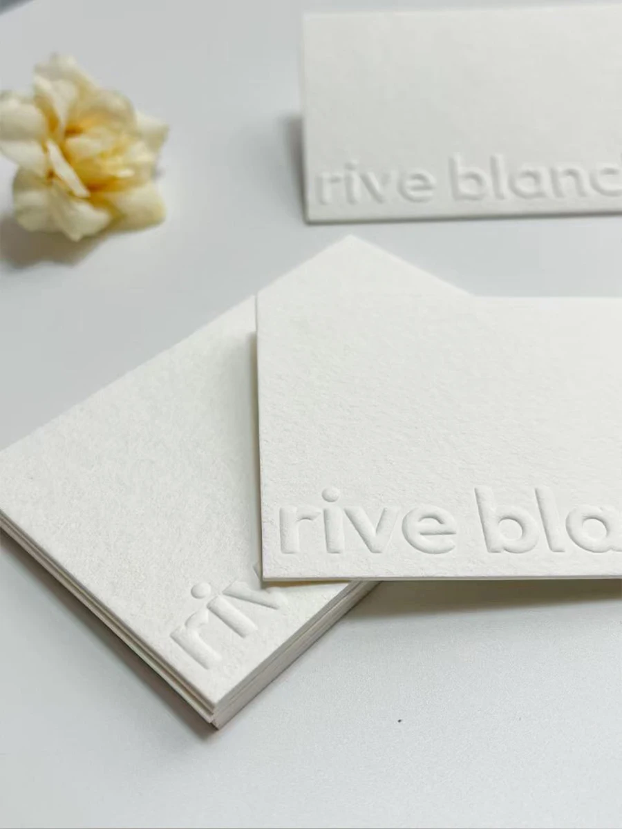 Custom Luxury Cotton Paper Name Cards, Bespoke Single-Sided Embossed Business Cards, High-End Professional Branding Letterpress