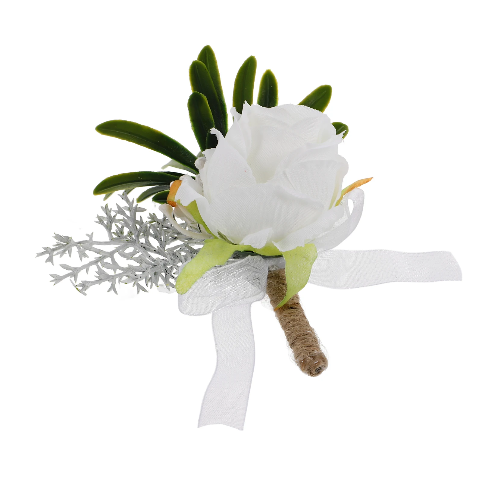

Artificial White Corsage Brooch Elegant Wedding Boutonniere Groom Flower Pin Wedding Groom Flowers Bridal Accessories