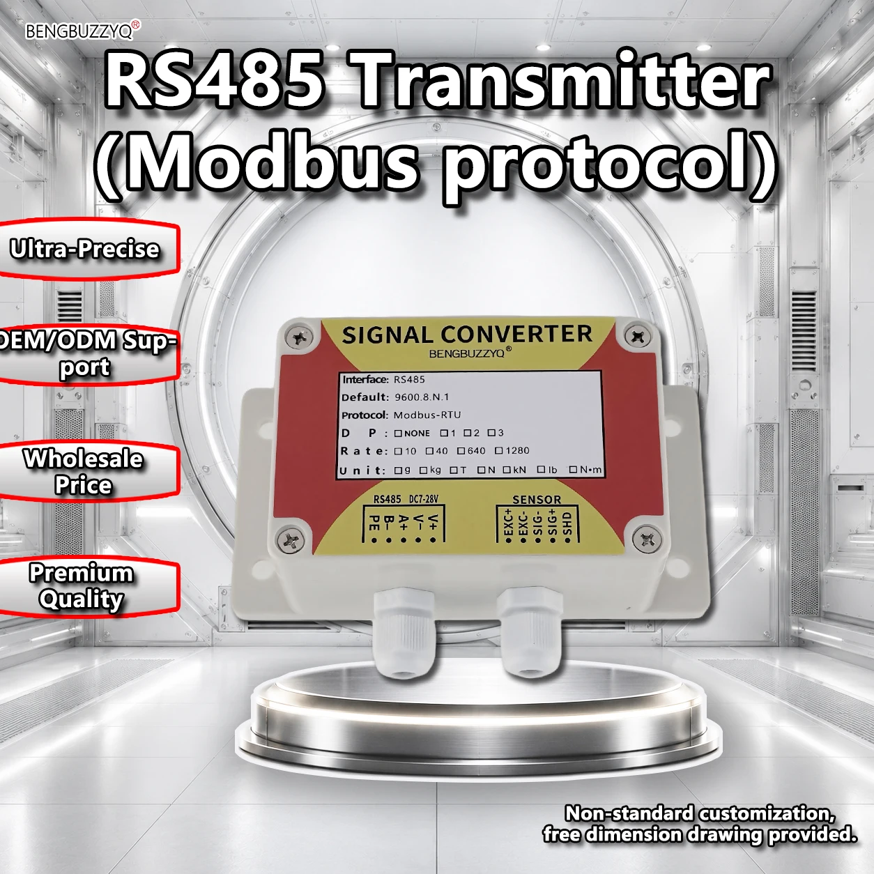 IP65 Waterproof Weighing Signal Converter RS485 Modbus RTU Module for Tension Compression Load Cell