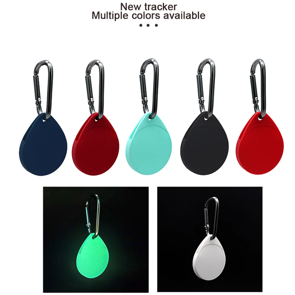 Locator Case Silicone Tracker Cover Hanging Portable Key Ring Sleeve Replacement for Airtags Black