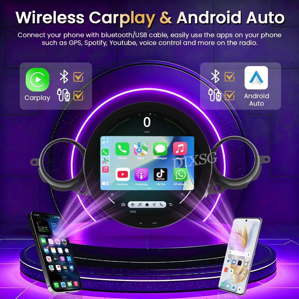 Android 15 For BMW Mini Cooper R51 R56 R57 R58 R60 2007-2011 OLD TO NEW Auto Carplay Stereo Multimedia Player GPS Navigation 360