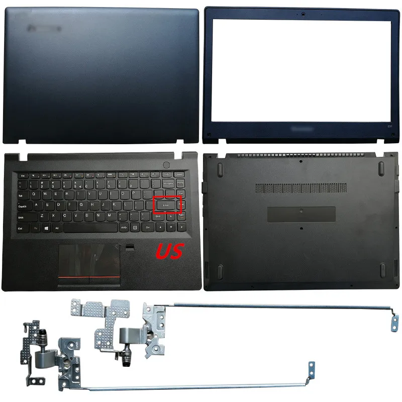 

NEW Laptop LCD Back Cover/Front Bezel/Hinges/Palmrest/Bottom Case For Lenovo E31 E31-70 E31-80 AP1BM000500 AP1BM000610