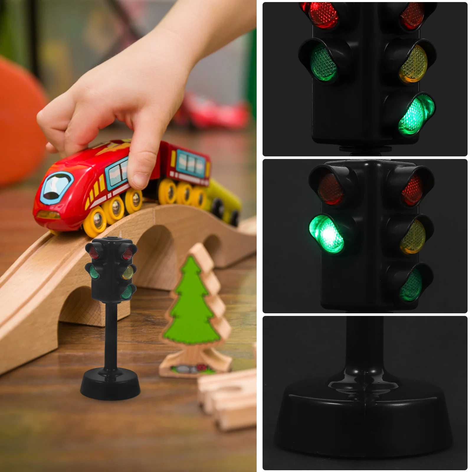 2 Pcs Model Traffic Signs for Teaching Children Toy Light Toys Kids B Accessories