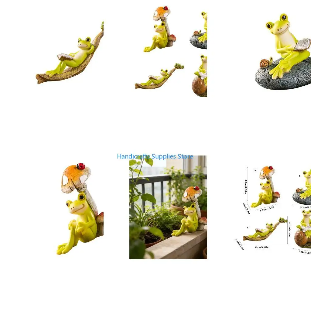 R1WA Practical Frogs Sculpture Functioning as Ornament and Garden Decoration