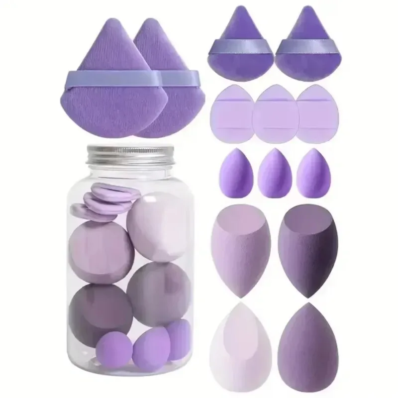 14 stuks make-up spons set cosmetische blender schoonheid ei foundation spons poederdonsjes mini vinger bladerdeeg vrouwen make-up accessoires
