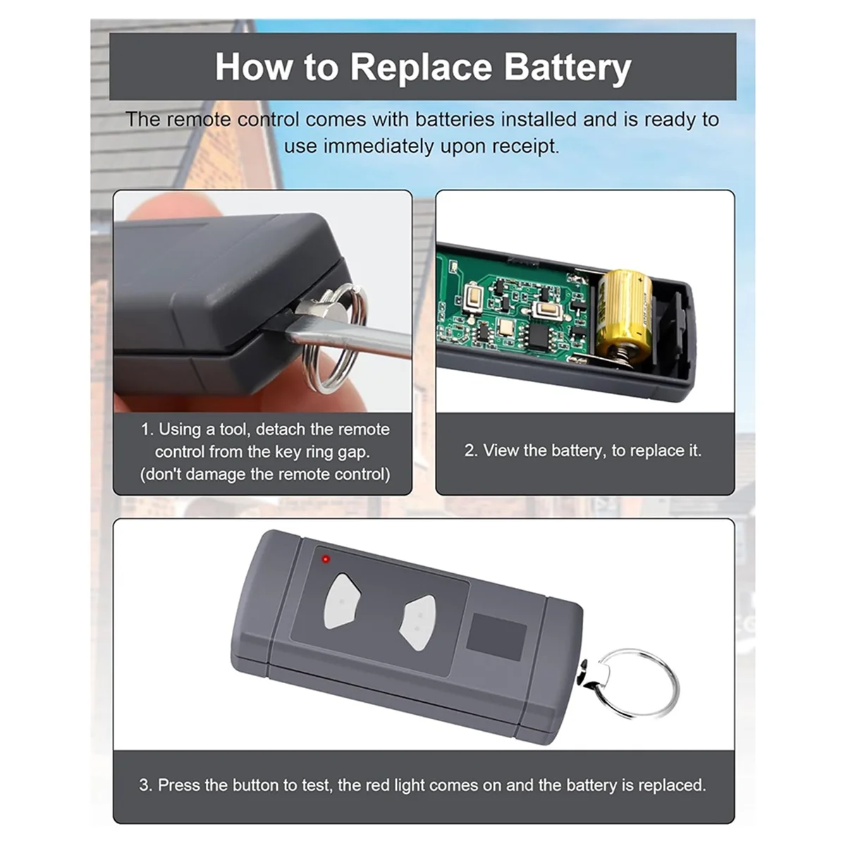 

ABNJ 40.685Mhz Garage Door Opener Handheld Transmitter for HSE2 HSE4, HSM2 HSM4, HS2 HS4, 2 Channels 3pack