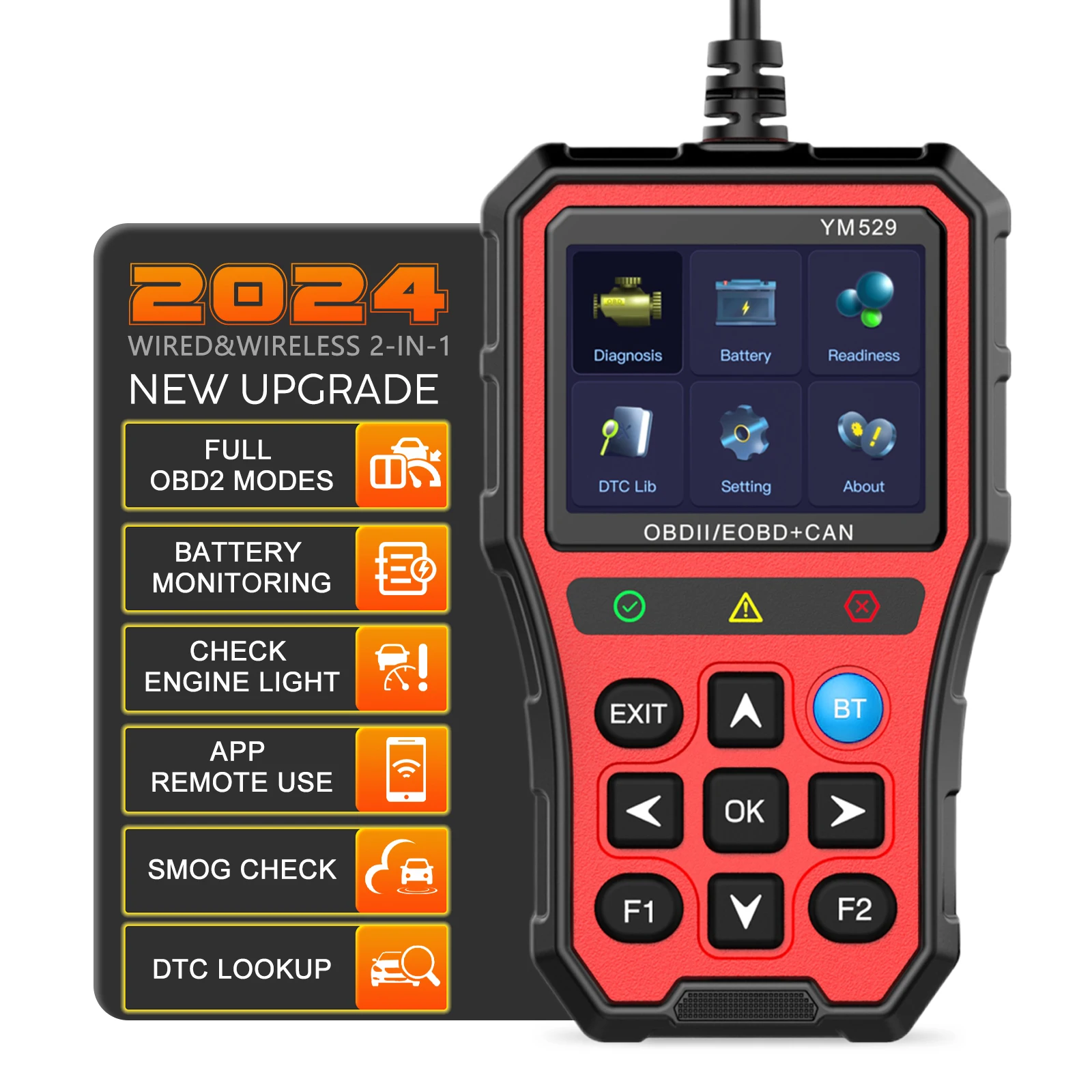 Motorsi قارئ رمز خطأ رمز الماسح الضوئي YM519 أداة تشخيص السيارة obd2 قارئ الرمز تحقق نظام المحرك جهاز اختبار بطارية للألمانية