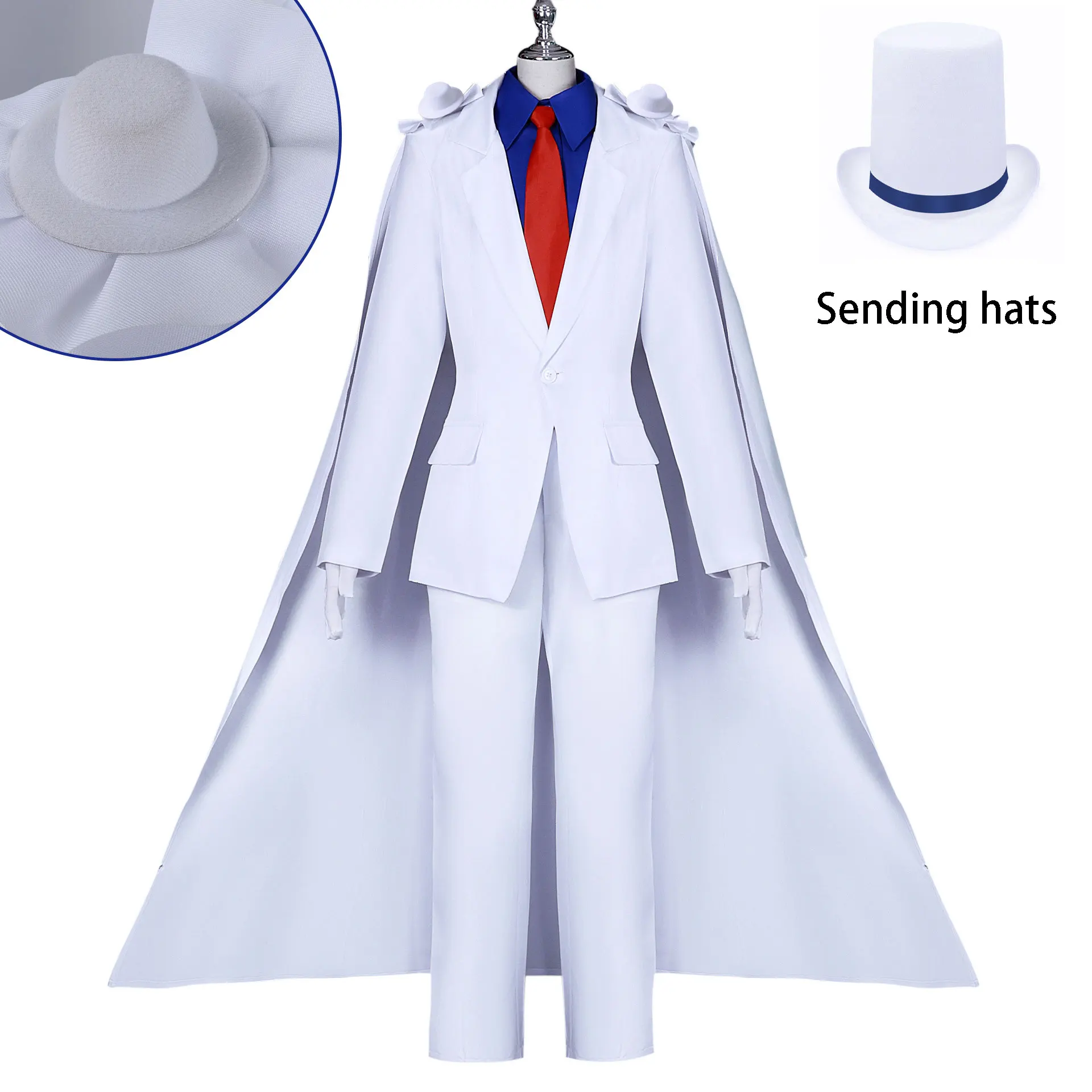 Kidd Costume anime Animation Movie Famous Detective Conan Costume Suit for Men