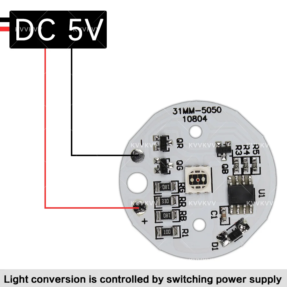 لوحة إضاءة دائرية LED ملونة RGB مقاس 38 مم مصدر ضوء منخفض الجهد تيار مستمر 5 فولت متوافق مع الشحن/مفتاح اللمس للتحكم عن بعد محيط DIY