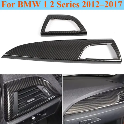 BMW 1 2 시리즈 2012-2017 사이드 에어 벤트 패널 커버 트림 ABS 탄소 섬유 그레인 대시 보드 인테리어 장식 액세서리 BMW 1 2 시리즈 2012-2017 사이드 에어 벤트 패널 커버 트림 ABS 탄소 섬유 그레인 대시 보드 인테리어 장식 액세서리