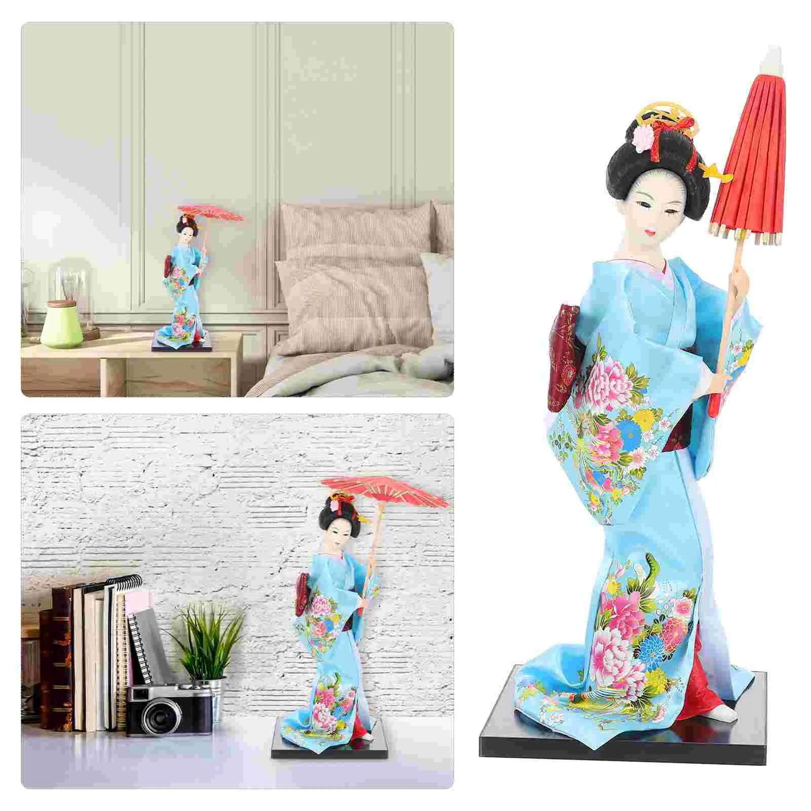 Figurines Japanese Handmade Dolls Toys Desktop Ornament Accessories Samurai Kimono Colorful