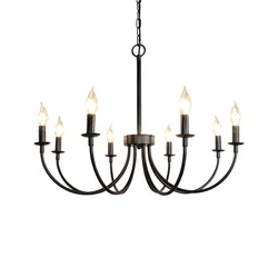 6 Heads 8 Heads American Retro Restaurant Chandelier Iron Living Room Light Rural Kitchen Cafe Dining Room Pendant Lamp