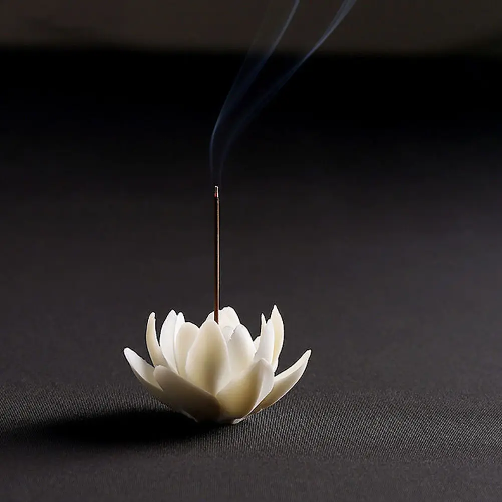 1Pcs Exquisite Lotus-Shape Incense Holder Made of High-Quality Ceramic Suitable for All Incense Types Bedroom Study Decor