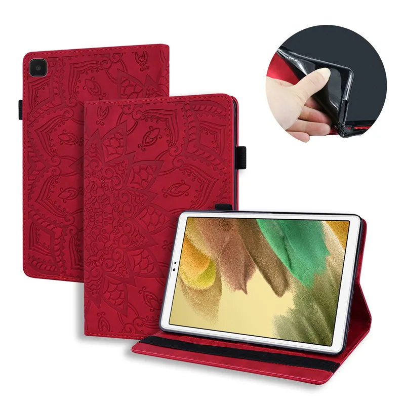 Tablet Cover For Samsung Galaxy Tab A7 Lite Case Emboss Leather Wallet Cover For Funda Galaxy Tab A7 Lite 8.7 SM-T220 T225 Case