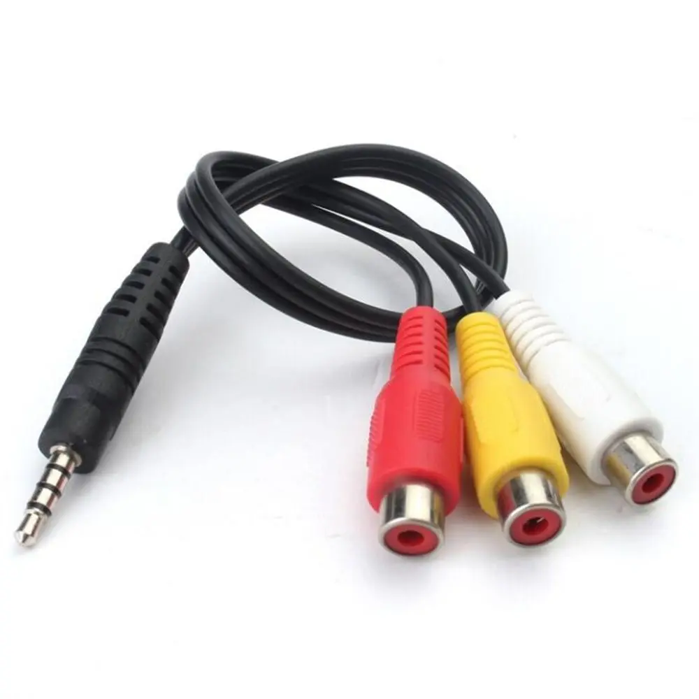 내구성이 뛰어난 오디오 스테레오 잭 케이블, 비디오 수-암 3.5mm 미니 AV to 3 RCA 어댑터 케이블 코드, TV DVD 커넥터용