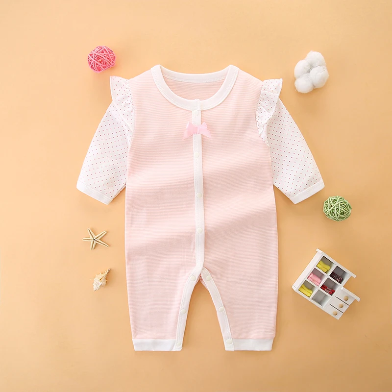 Full Moon Princess Clothes Spring Thin Baby Girl Jumpsuit Baby Harness 0-1 Years Old Newborn Fashionable Cotton Romper Suit