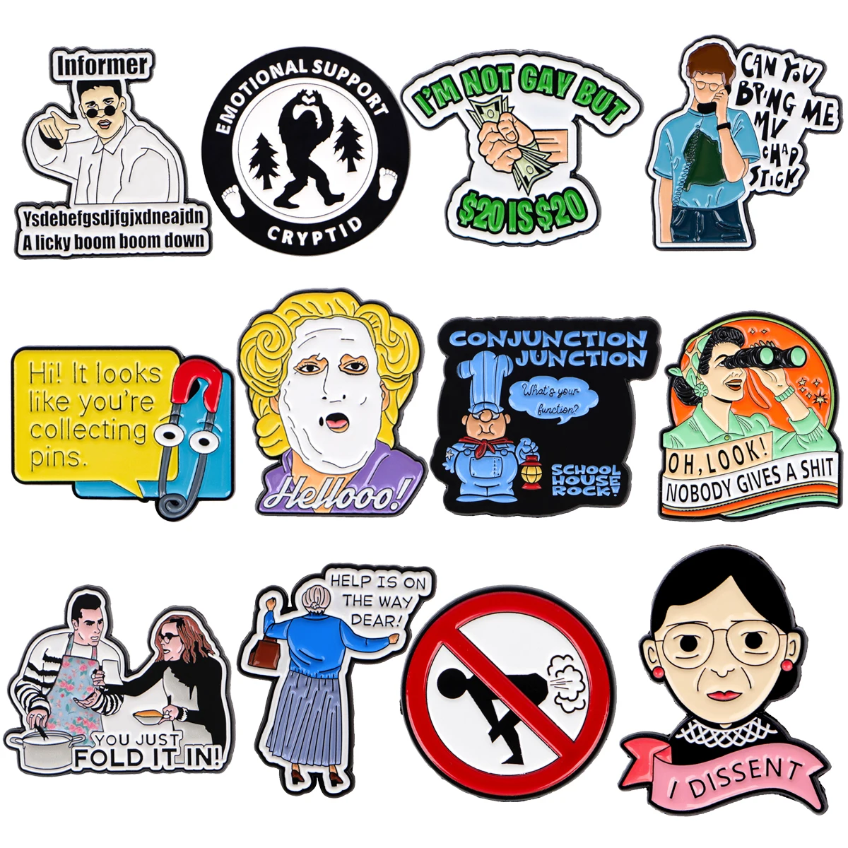 Broches esmaltados con diseño de gente divertida para mujer, alfileres de solapa, insignia en mochila, accesorios de disfraz, regalos de joyería