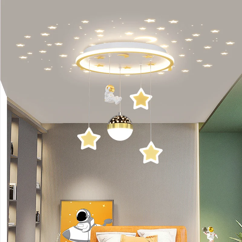 Imagem -03 - Led Astronaut Star Light para o Quarto das Crianças Luz de Teto para o Quarto Luz do Quarto Decoração de Casa