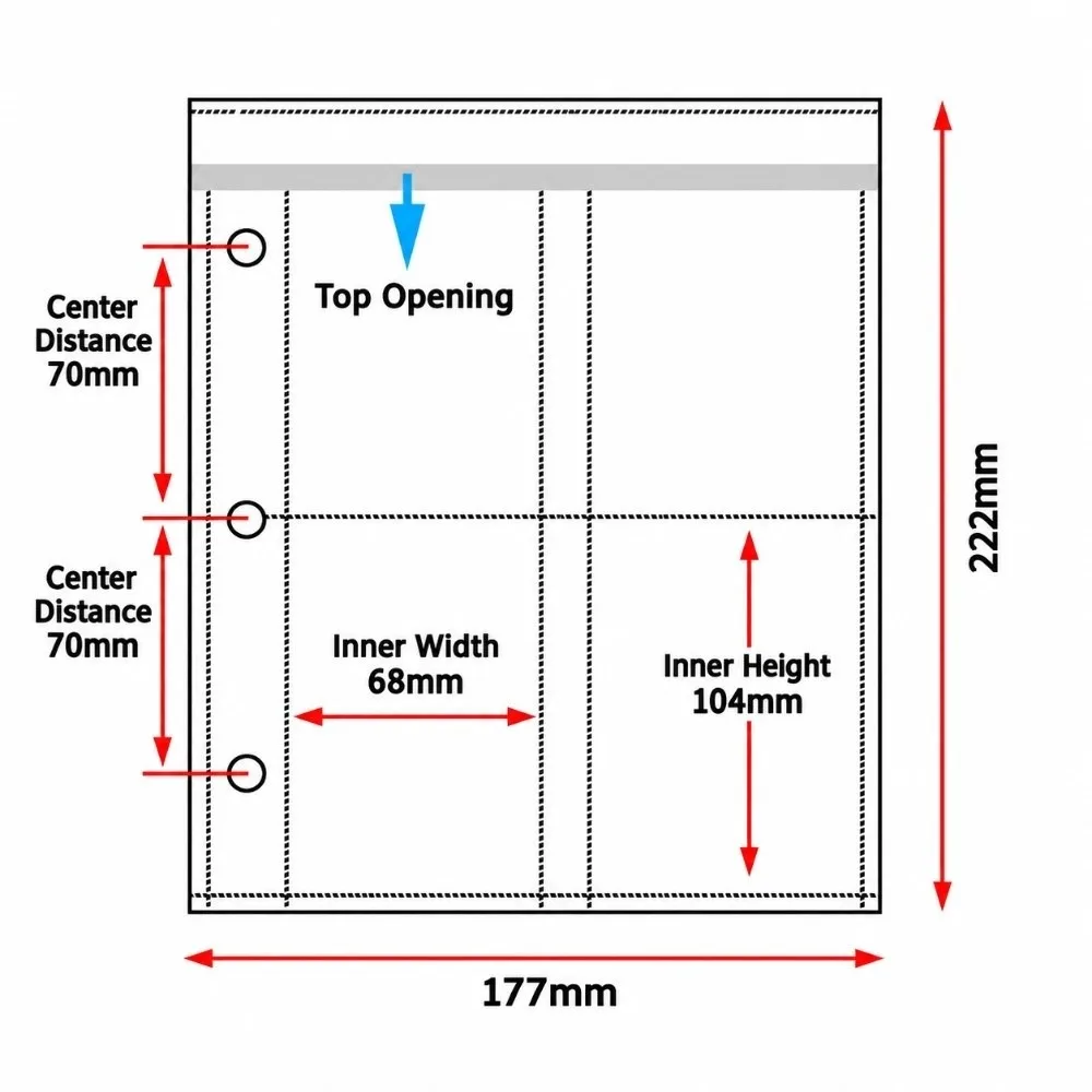 Dust Proof 3 Ring Card Sleeves A5 Size Multi-Pockets Photo Pocket Photo Sleeve Photocard Storage
