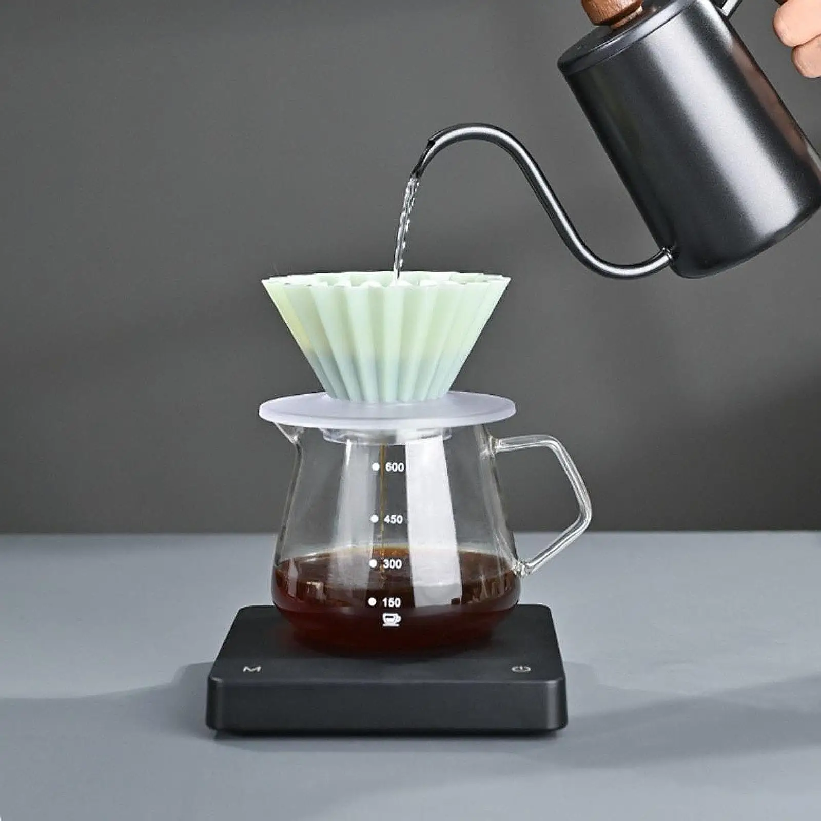 Prateleira para gotejador de café, suporte para filtro de café, reutilizável, prático, transparente, estável