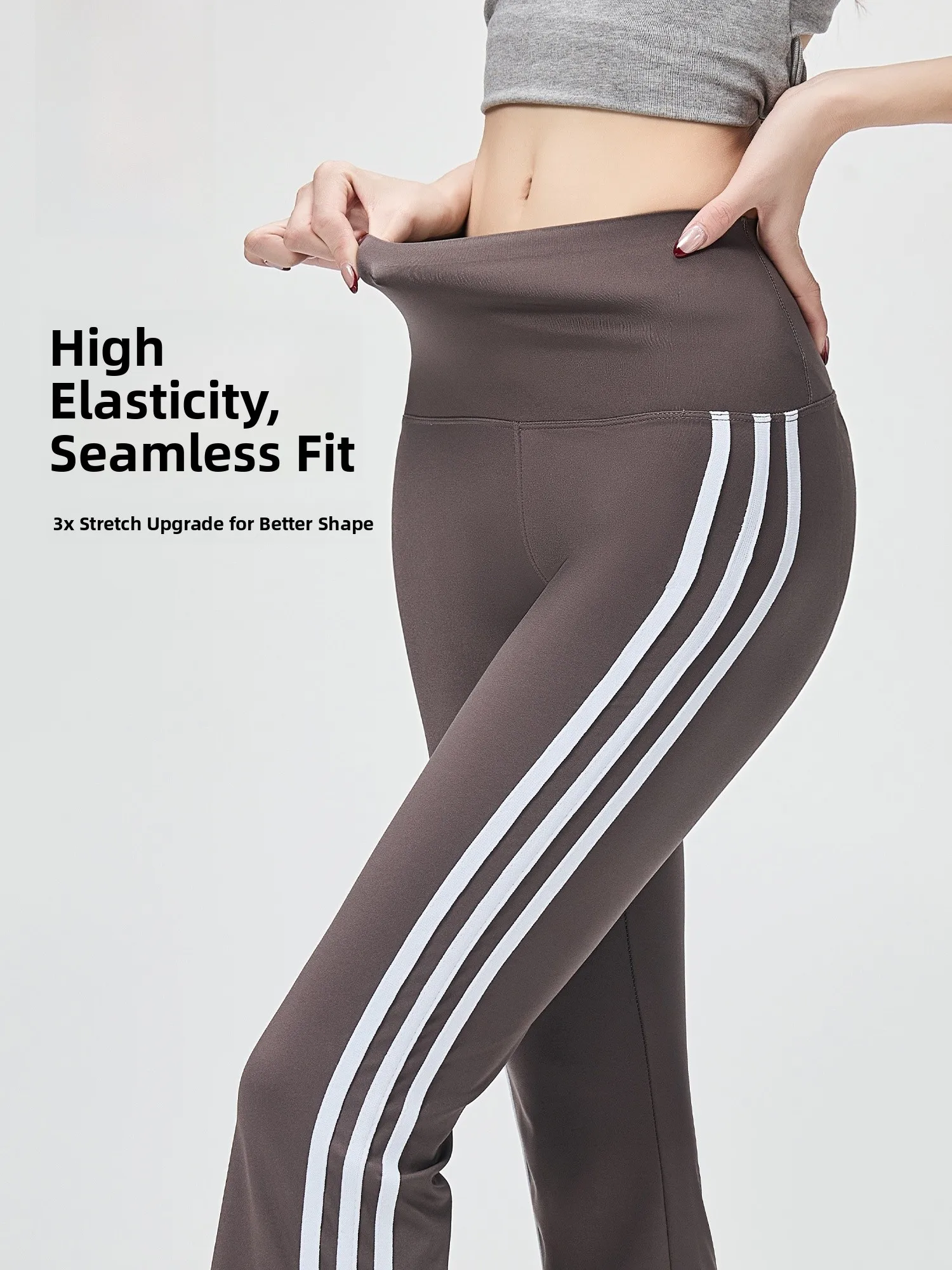 

Американские женские леггинсы для йоги с высокой талией, утягивающие живот и подтягивающие бедра, спортивные, микро-расклешенные, из ткани аркскин