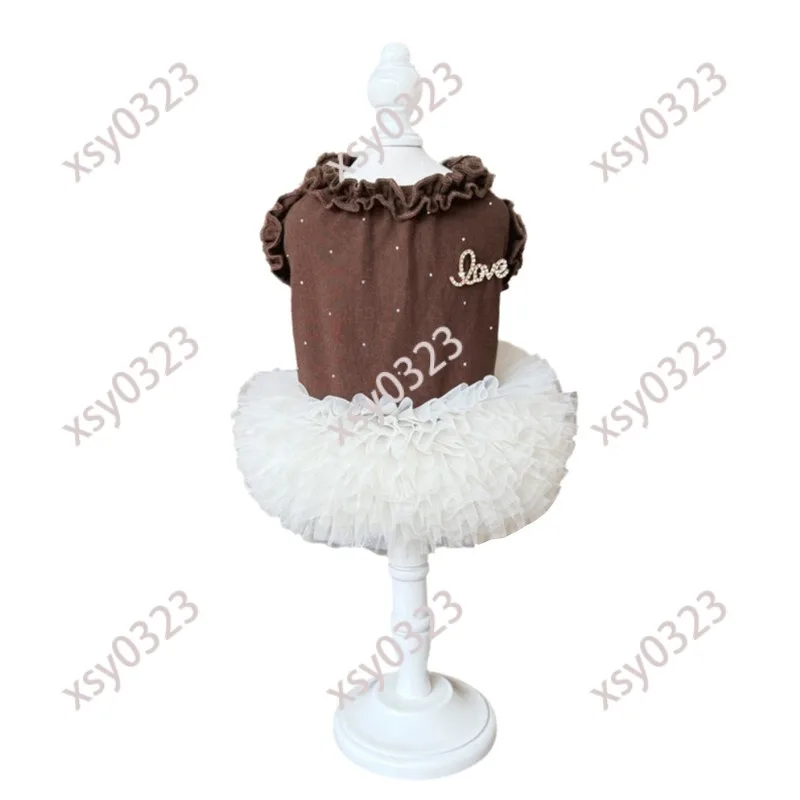 

Luxury Pet Wedding Party Gown Breathable Princess Dress for Schnauzer Bichon Small Dogs