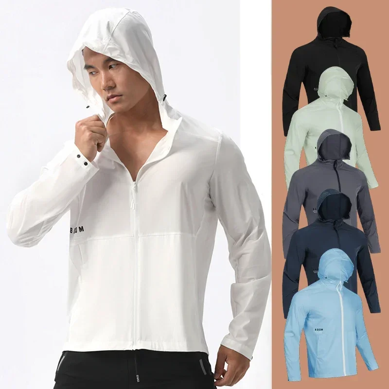 

Male Thin Sun Protective Sweatshirt Running Shirts Top Jacket Outdoor Go Hiking Climbing Hoodies Men Ice Silk Sunscreen Clothing