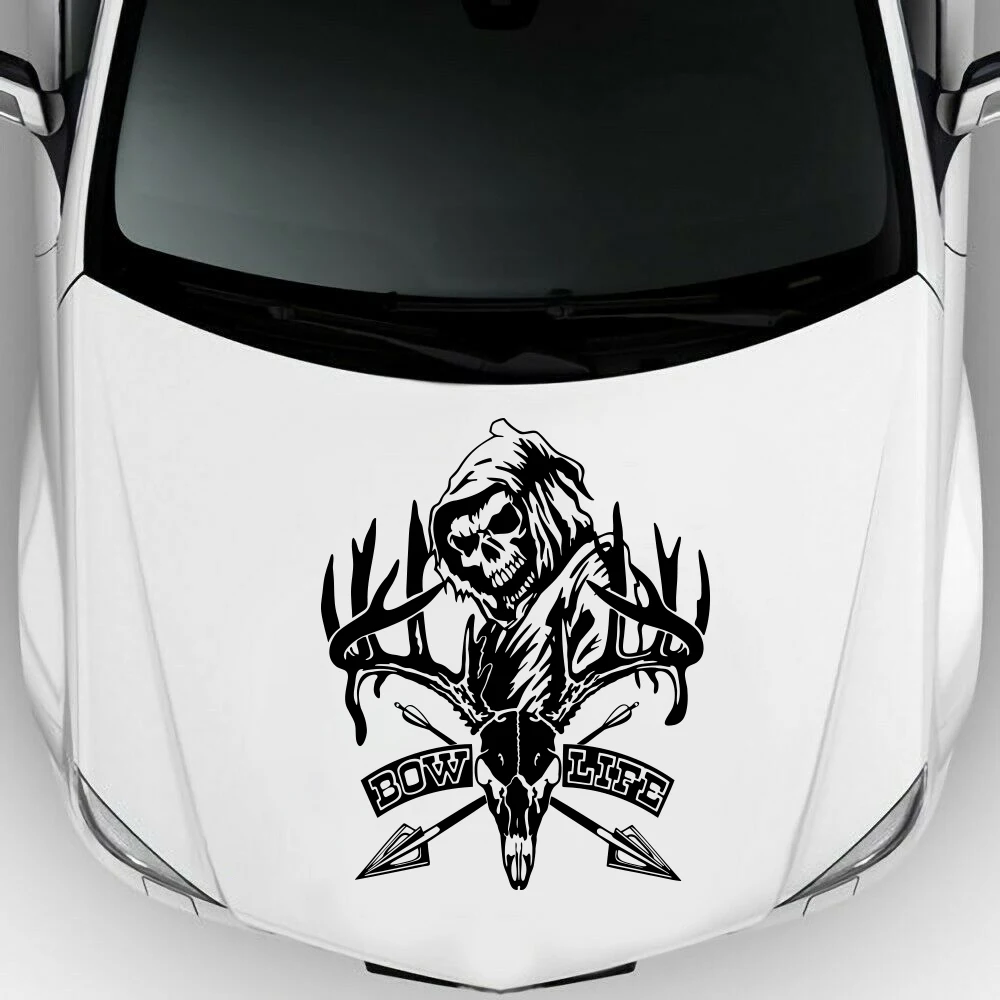 Grote herten boog leven jacht schedel vrachtwagen auto sticker kap deur body side wildlife auto voertuig sticker vinyl decor
