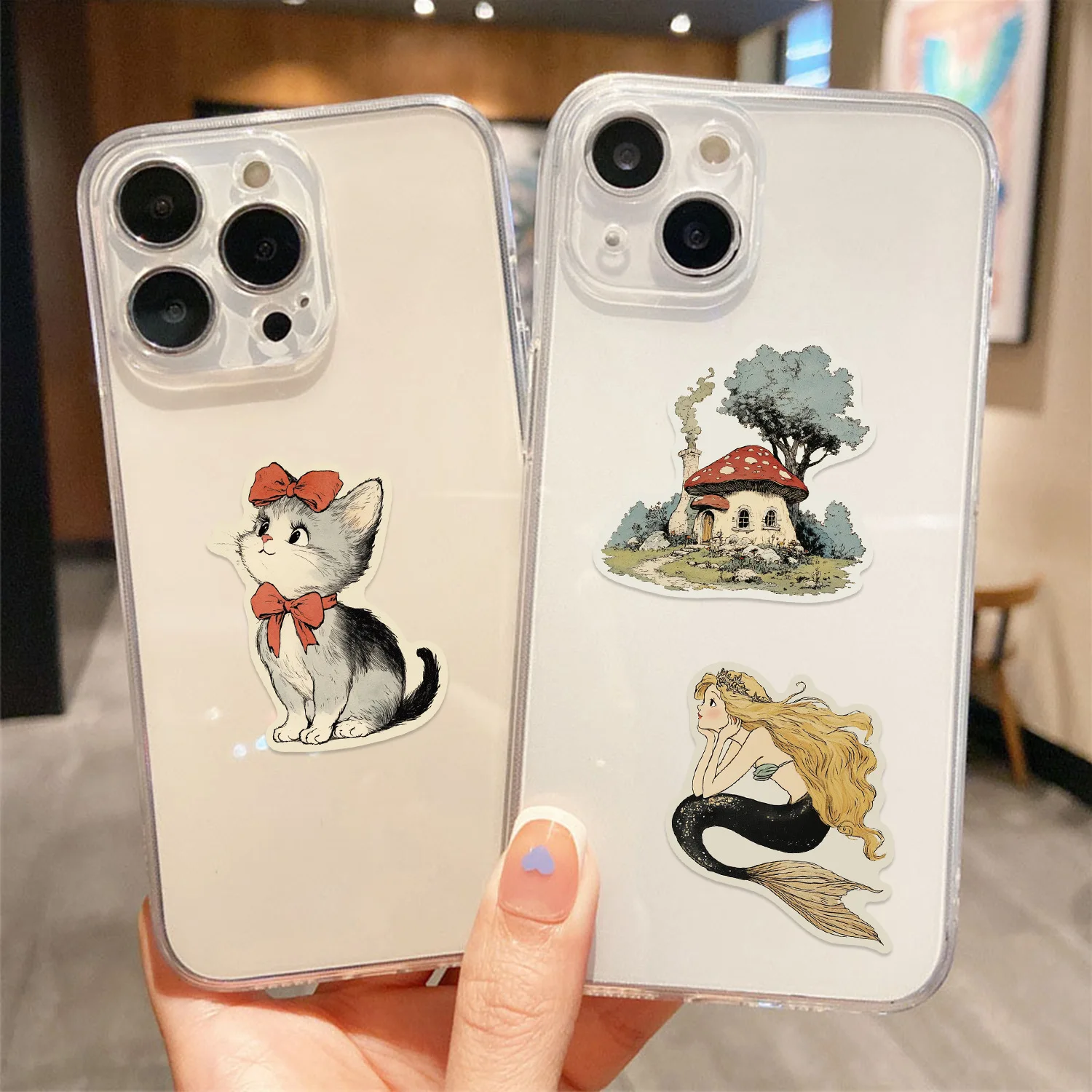 50PCS Comic World Sticker Graffiti Aesthetic Reading Laptop Luggage Scrapbooking Decals Waterproof Luggage Phone Decals ﻿