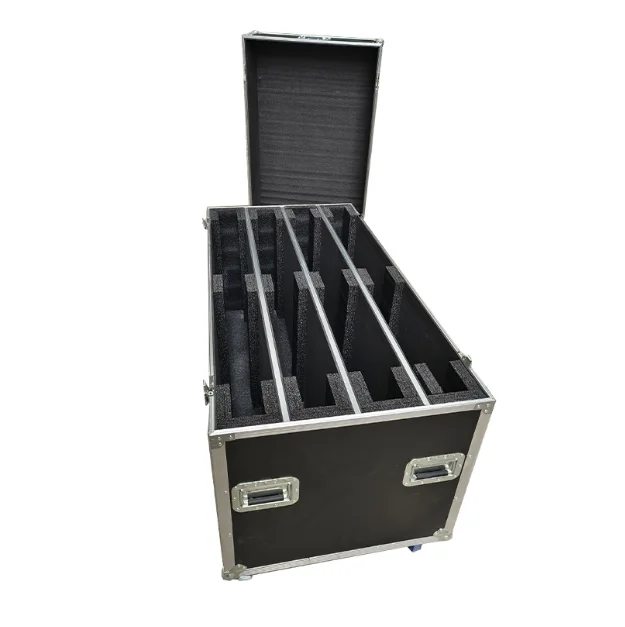 Flight Aluminum Road Case Huge Transport Case for Tv Screen Black Aluminum Aviation Case With Wheels