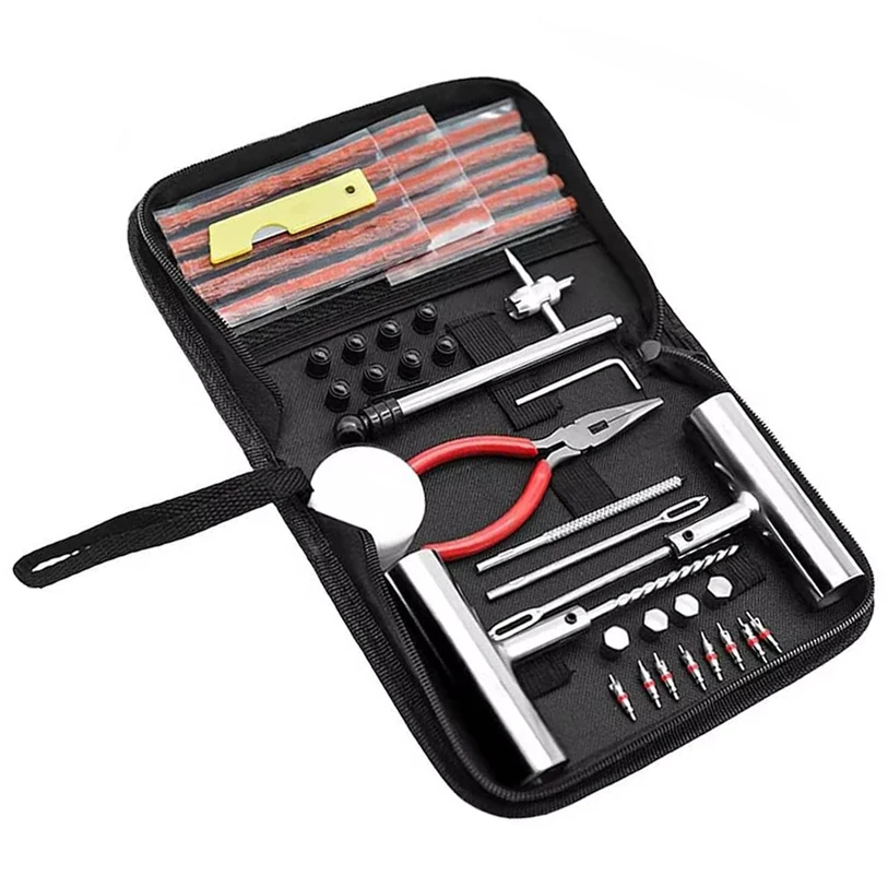 

46Pcs Car Tire Repair Tools Tubeless Auto Truck Motorcycle Flat and Emergency Kit Repair Tyre Tire Puncture Repair Kit