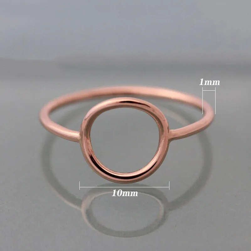 14K Rose Gold Filled 10mm Open Circle Ring Size 4/5/6/7/8/9 Circle Rings Wholesale DIY Jewelry Findings