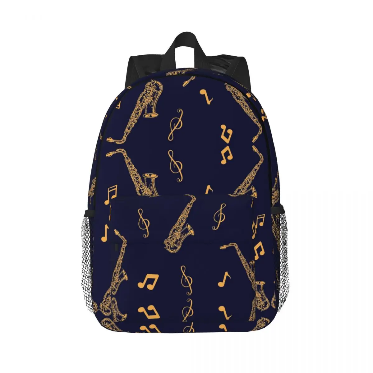 Musical Saxophone Pattern Backpacks Boys Girls Bookbag Cartoon Students School Bags Laptop Rucksack Shoulder Bag Large Capacity