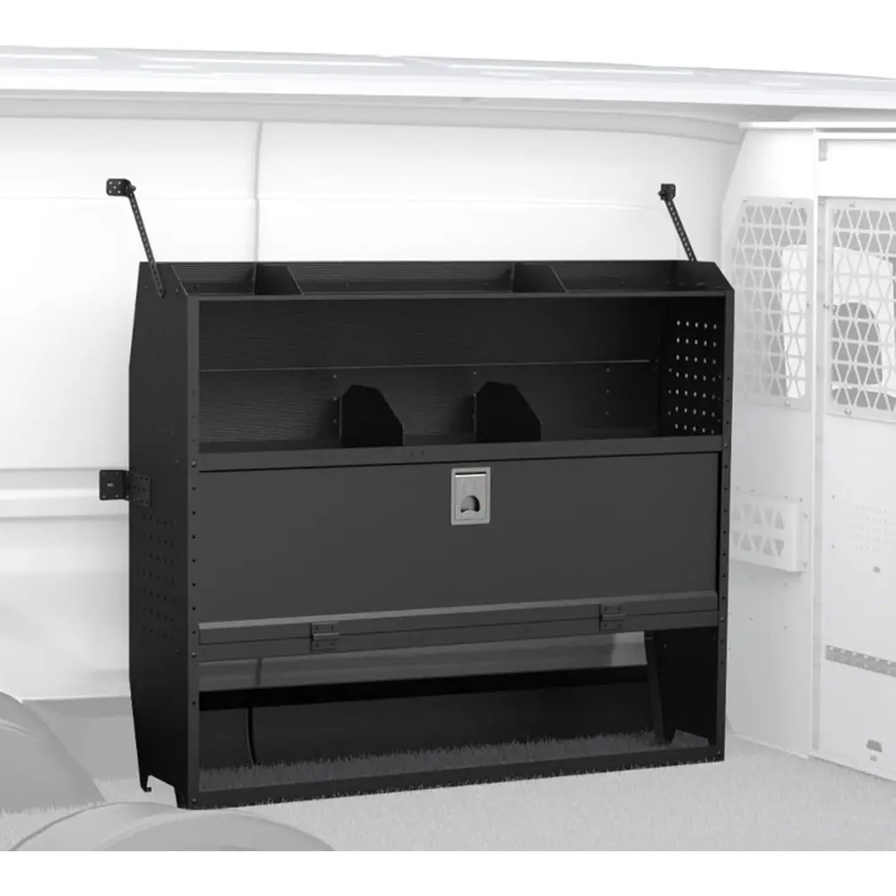 

Коммерческие фургонные стеллажи с комплектом дверей, стальные полки 52 дюйма Ш x 46 дюймов В x 13 дюймов D для грузовых фургонов, безопасное и пыленепроницаемое хранилище, подходящее для Tr