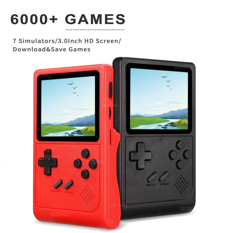 GB300 Retro Portable Handheld Game Console Player 3 Inch Pocket Consola Portatil Video Gaming Console  6000 Games for NES/SNES