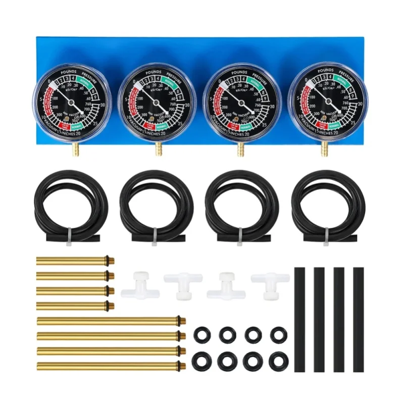 Podofo 4-Zylinder Motorrad-Vergaser-Synchronisationskit, Vakuum-Balancer-Messgerät, Vergaser-Synchronisierungstest, Zündungs-Ausgleichsvorrichtung, professionelles