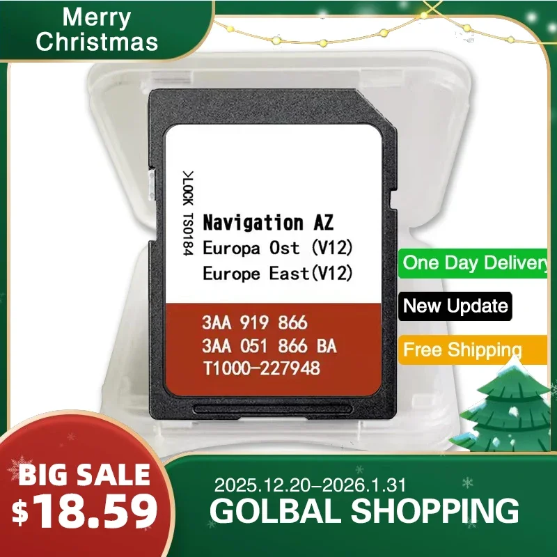 AZ V12 OST SD Card for RNS315 for VW Skoda Amundsen + Media 2.1 2.2 Eastern Europe V12 with Anti Fog Flim