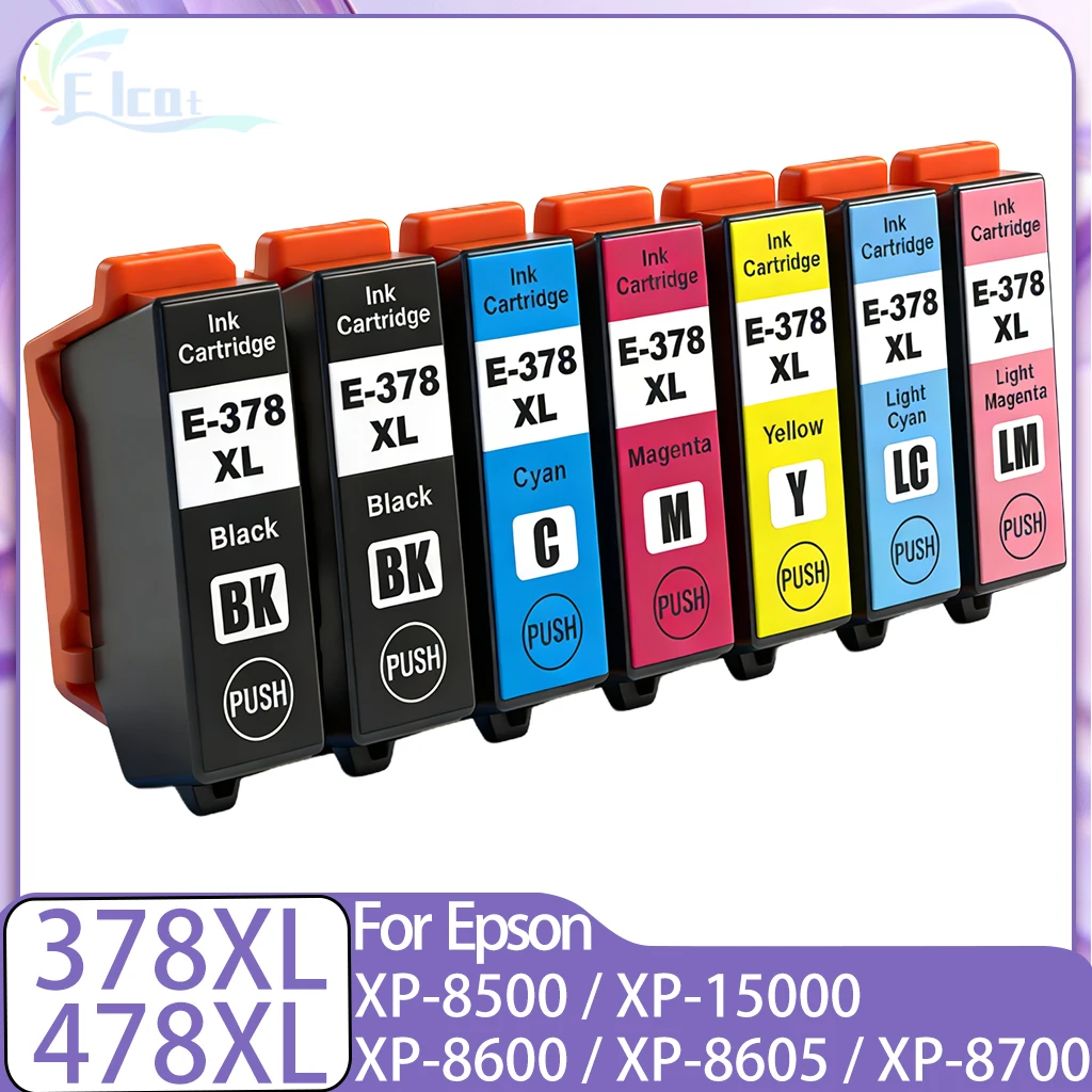 Cartucho de tinta 378XL 478XL 378 478 para Epson 378XL 478XL, Compatible con impresora Epson Expression Photo XP-8500 XP-8505 XP-15000