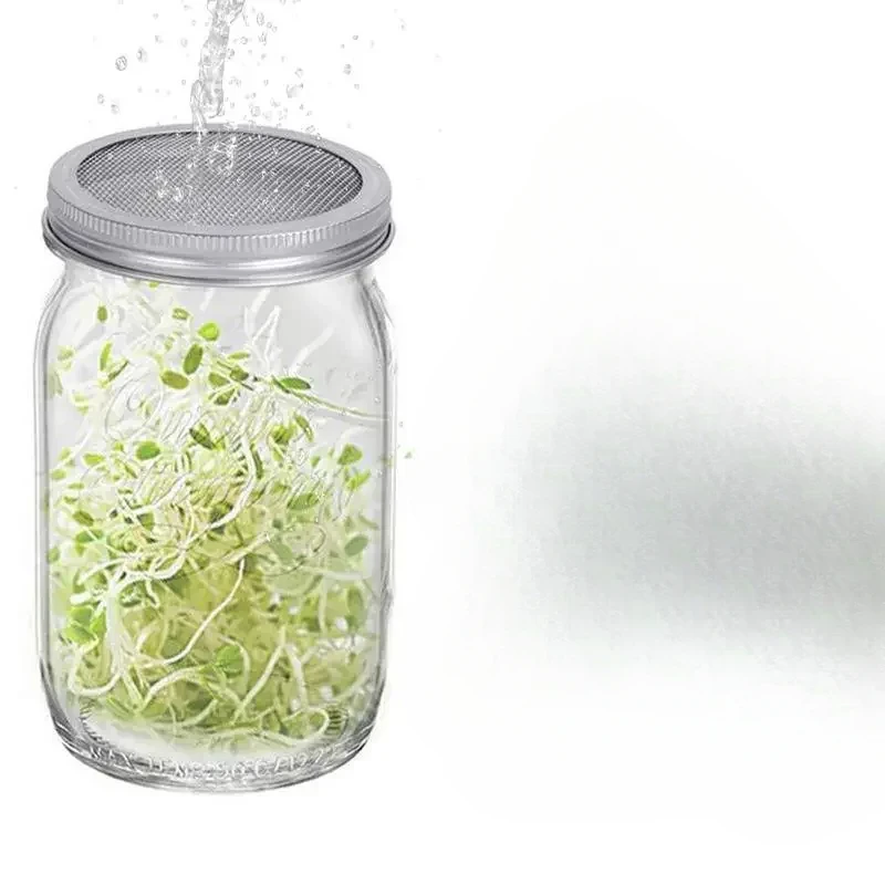 Seed Sprouting Jars 2pcs 950 Ml Sprouted Glass Mason Jar Set Wide Mouth Sprouting Jars With Stainless Steel Sprouting Lids