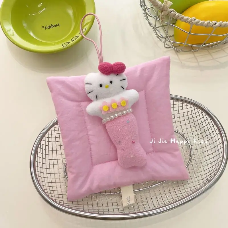Dessin animé mignon Kawaii douce beauté avec queue de poisson Hello Kitty peluche poupée porte-clés sac pendentif jouet cadeau