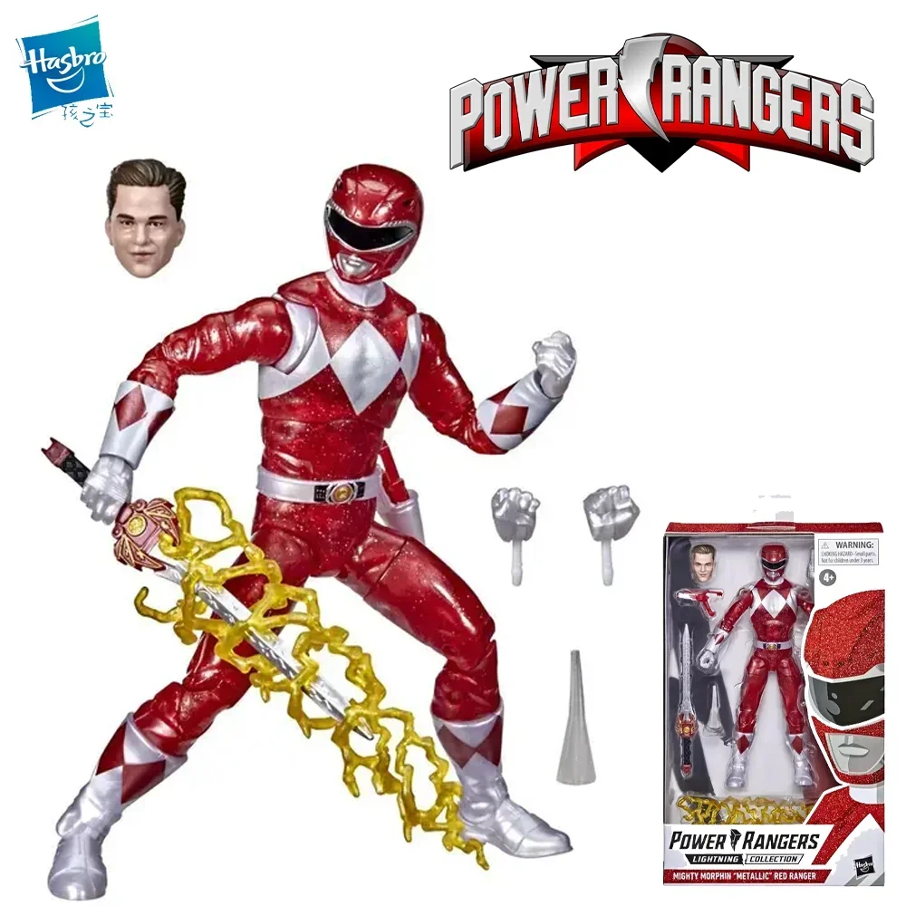 Hasbro Power Rangers Lightning Collection Mighty Morphin Metallic Red Ranger 6-Inch Children's Toy Gift Collection Toys