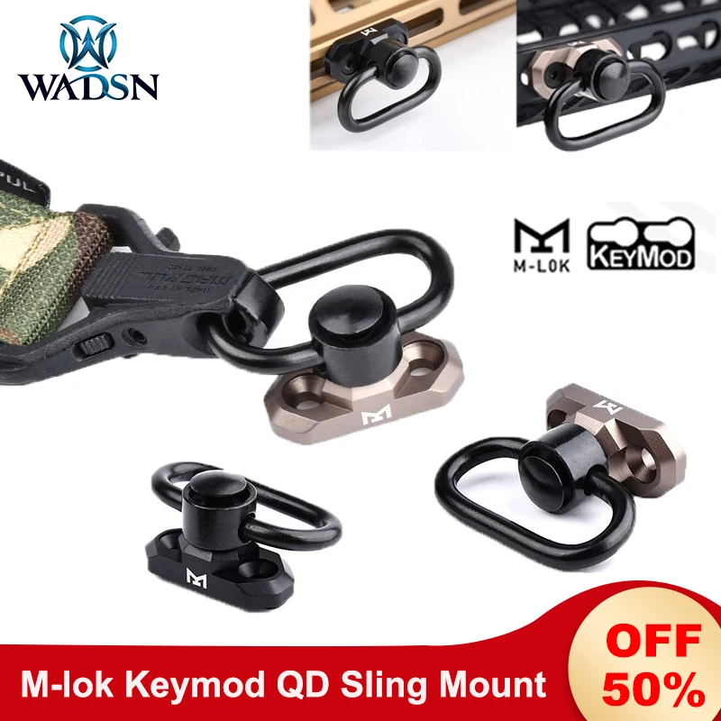 Wadsn Airsoft Metal QD Sling Mount Tactical Strap adapter Qd Sling Mount Quick Release Buckle Accessories Fit M-lok Keymod